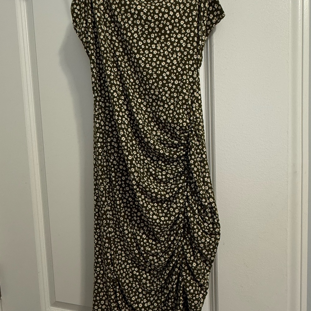 Windsor Olive Floral Midi Dress
